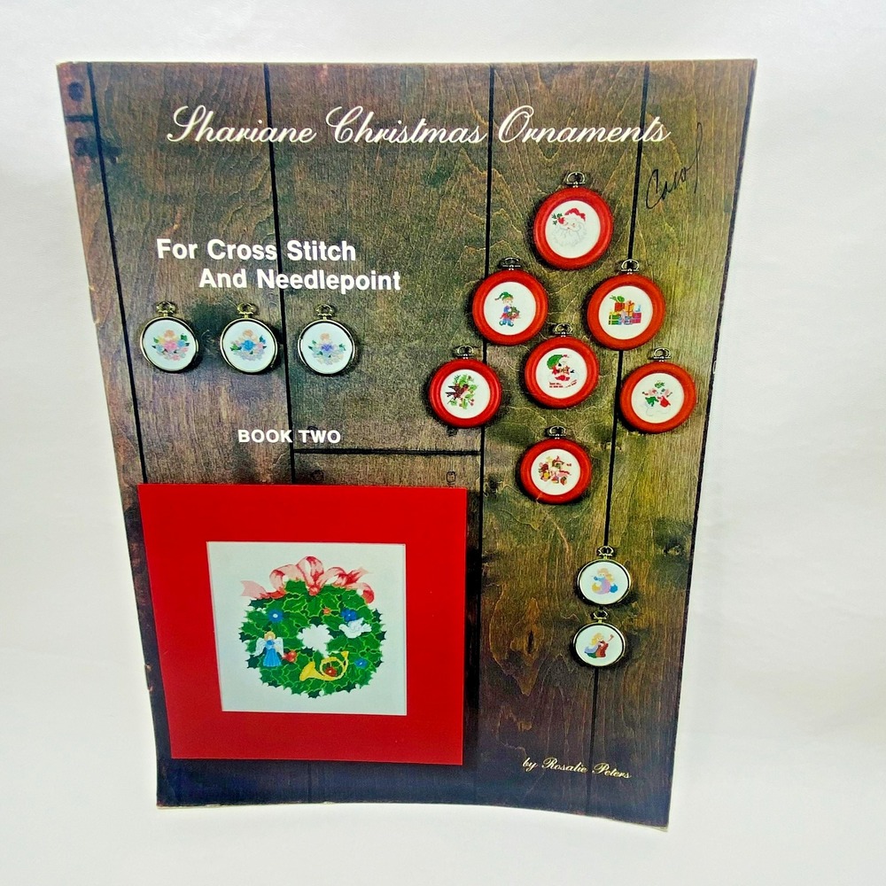 Shariane Christmas Ornaments Cross Stitch Needlepoint Patterns Book 2 VTG Rare
